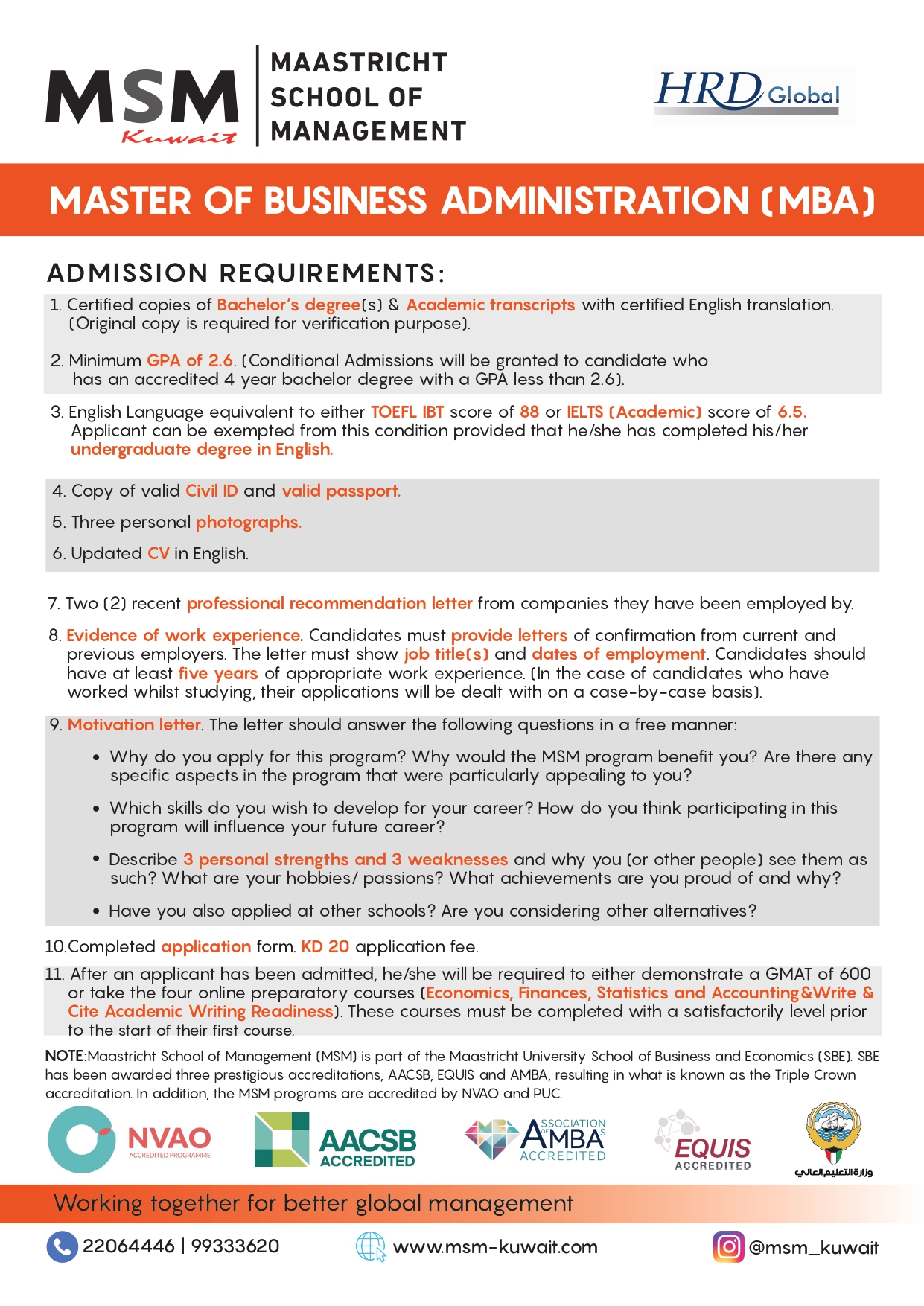 MSM Kuwait MBA Admission Requirements msm-kuwait-mba-admission-requirements