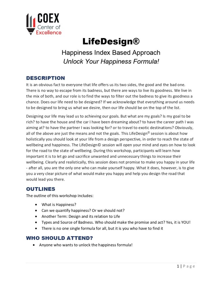 LifeDesign - Happiness Index Based Approach (1)